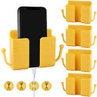 Wall Mounted Phone Holder With Hook - 2 Pcs Holder